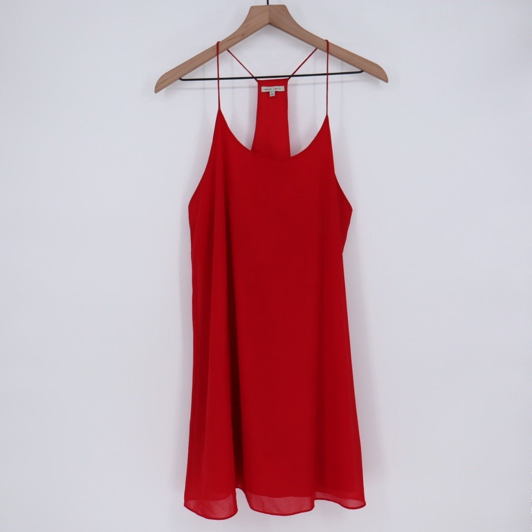 Naked Zebra Red Racerback Tank Dress Size L Polyester Lightweight Casual