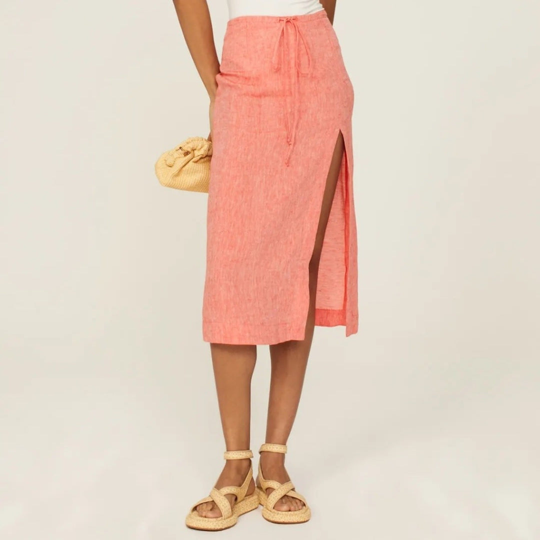 Matthew Bruch Drawstring Midi Skirt Size M