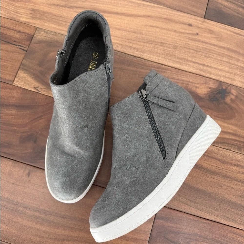 Dreams Pairs Women's Wedge Heel Ankle Boot Round Toe Size Zip Platforms Skeakers