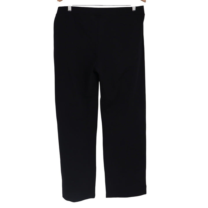 American Giant Black Pull On Straight Leg Pants Women's Size L Made in USA