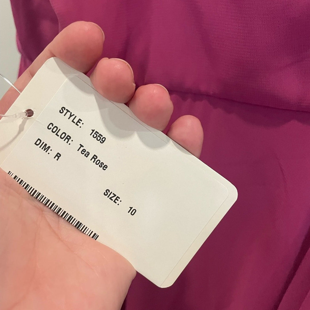 After Six Scoop Neck Convertible Tie-Strap Maxi Dress With Front Slit Size 10