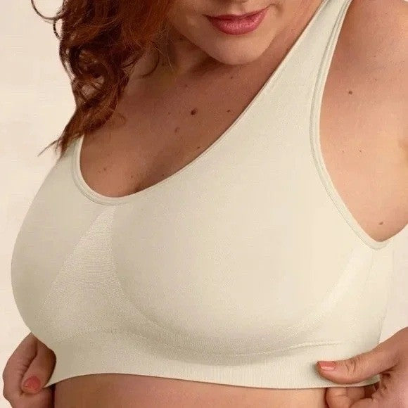 Truekind Everyday Throw-on Wireless Bralette XL Beige Comfortable Soft