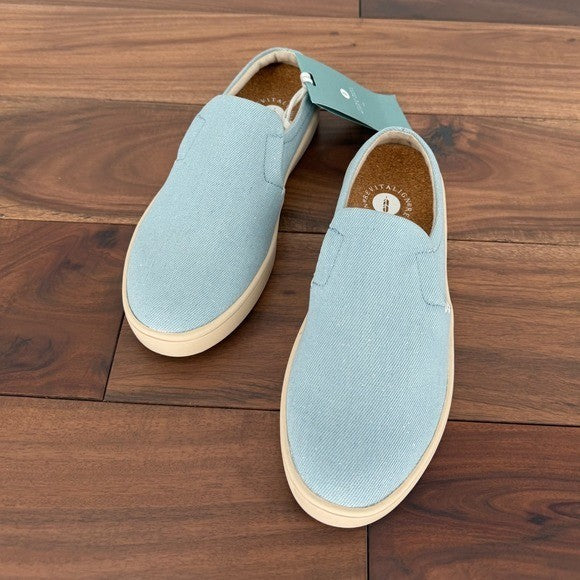 Waco Revitalign Women's Slip On Casual Shoes Light Blue Canvas Comfort Size 5.5