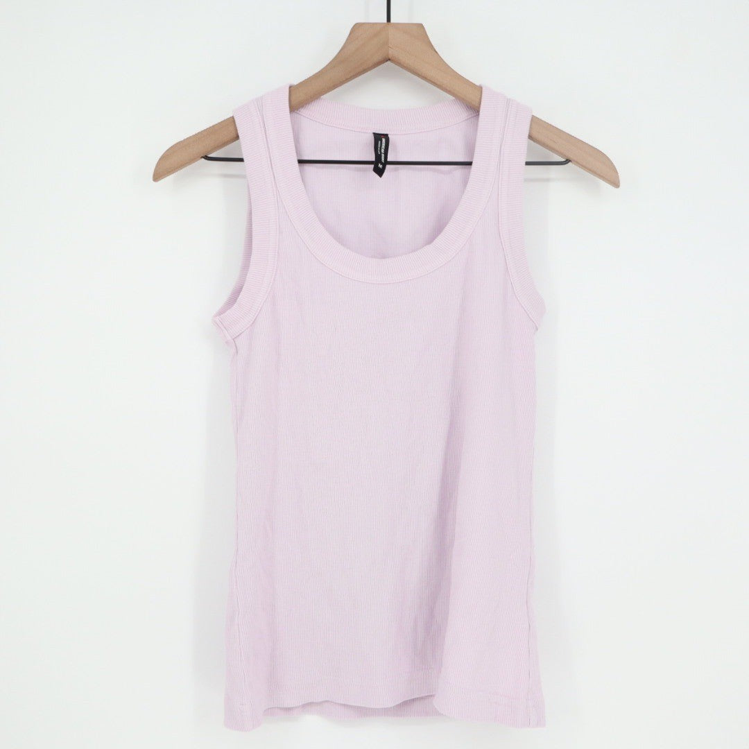 American Giant Ribbed Tank Top Lilac Purple Racerback Women's M Made in USA