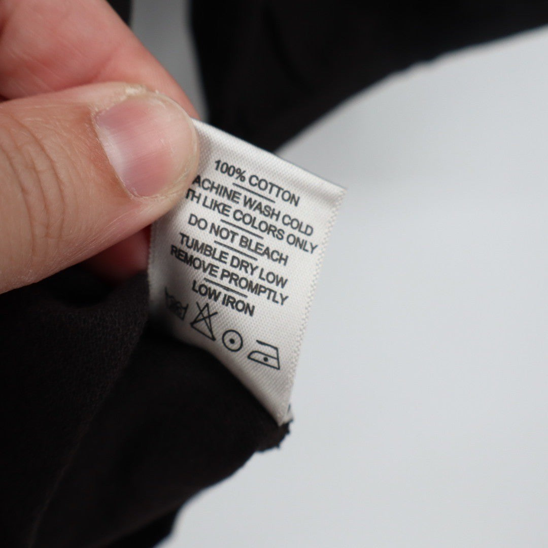 American Giant Black 3/4 Sleeve V Neck Cotton Top Women's XS Made in USA