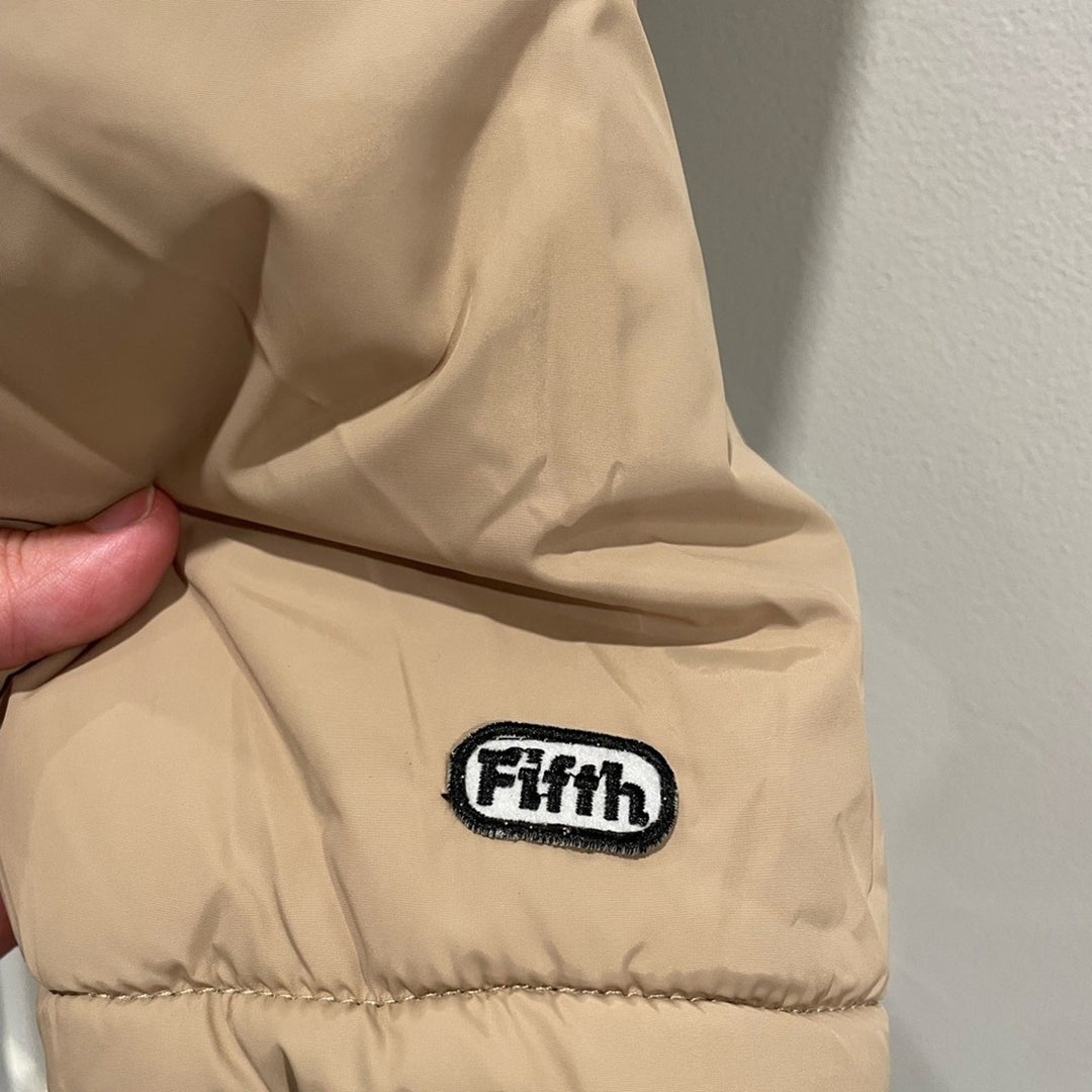 The Fifth Label Tan Cropped Puffer Jacket Size M