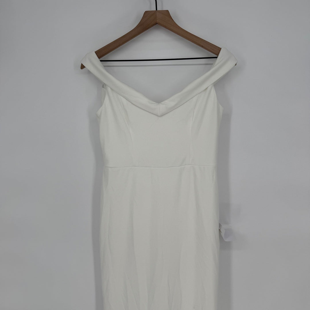 Lulus Arienne White Off-The-Shoulder Mermaid Maxi Dress Size L