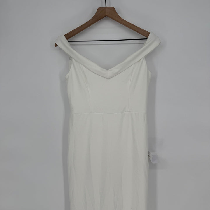 Lulus Arienne White Off-The-Shoulder Mermaid Maxi Dress Size L