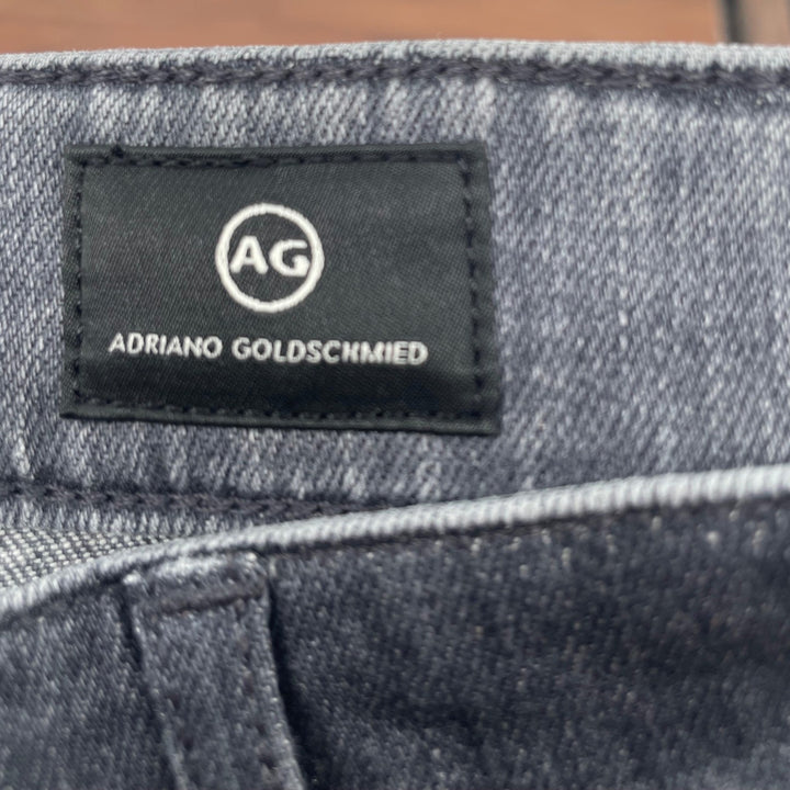 AG Adriano Goldschmied Chevron Farrah High Rise Skinny Ankle Jeans Gray Size 26