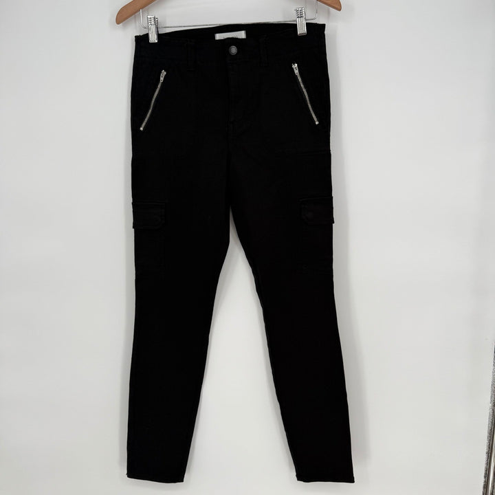 Level 99 Black Skinny Cargo Pants Zip Pockets Womens Size 29