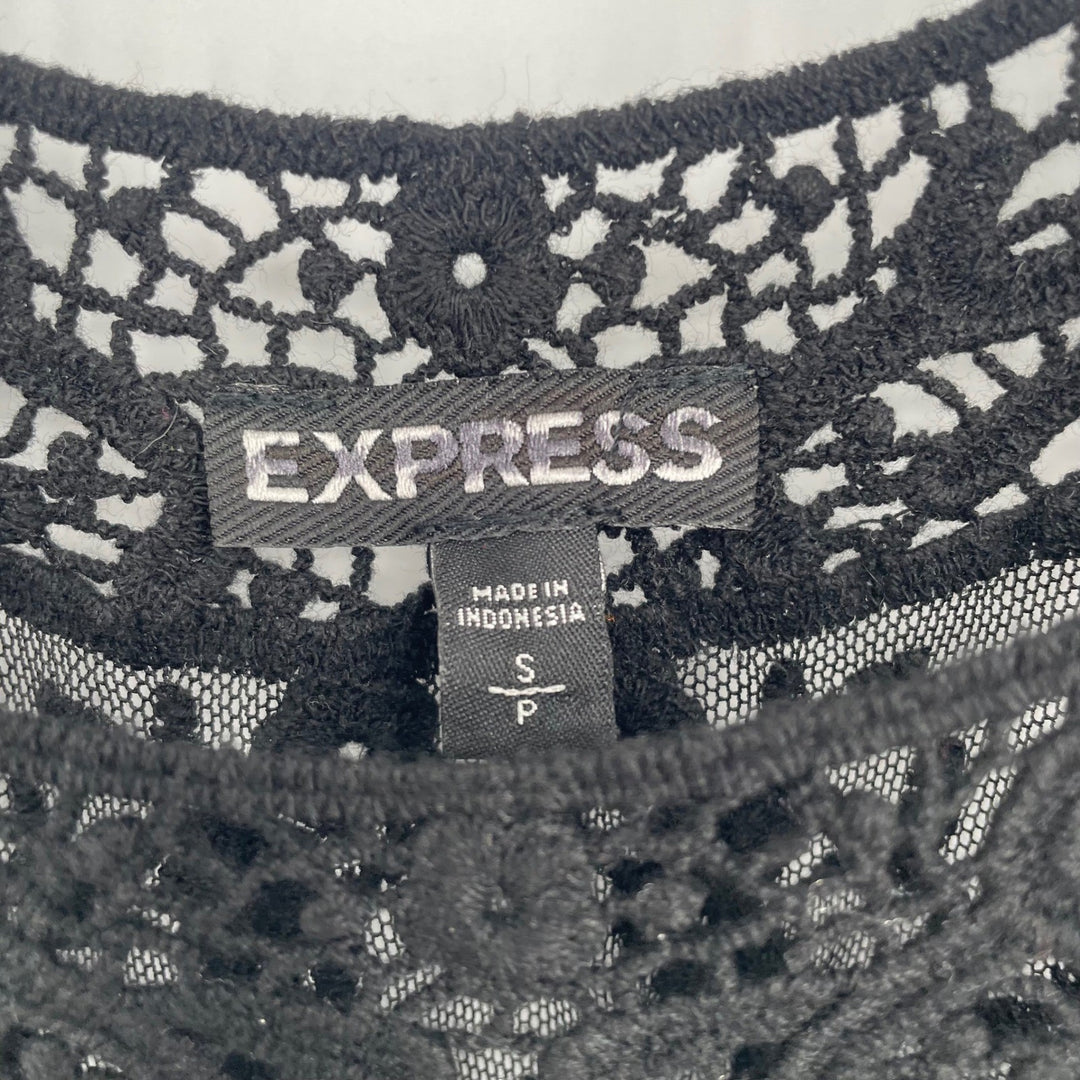 Express Black Crochet Lace Overlay Tank Top Size S