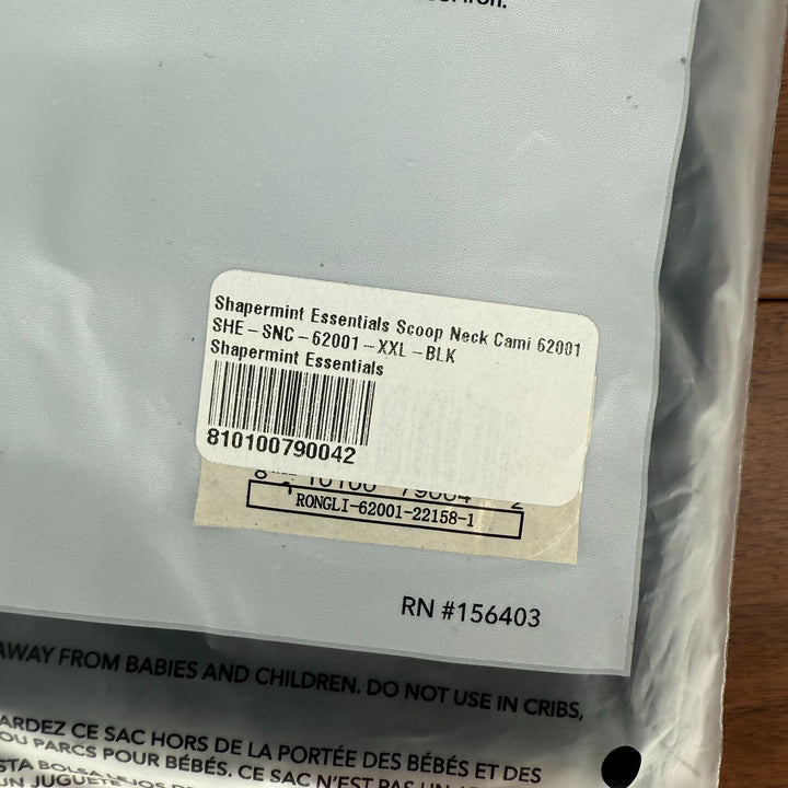 Shapermint Essentials All Day Every Day Scoop Neck Cami Top Womens 2XL Black