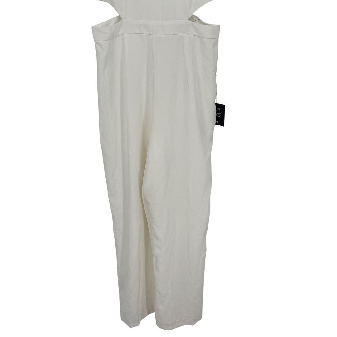 Lulus Moments To Remember White Sleeveless Wide-Leg Cutout Jumpsuit Size M