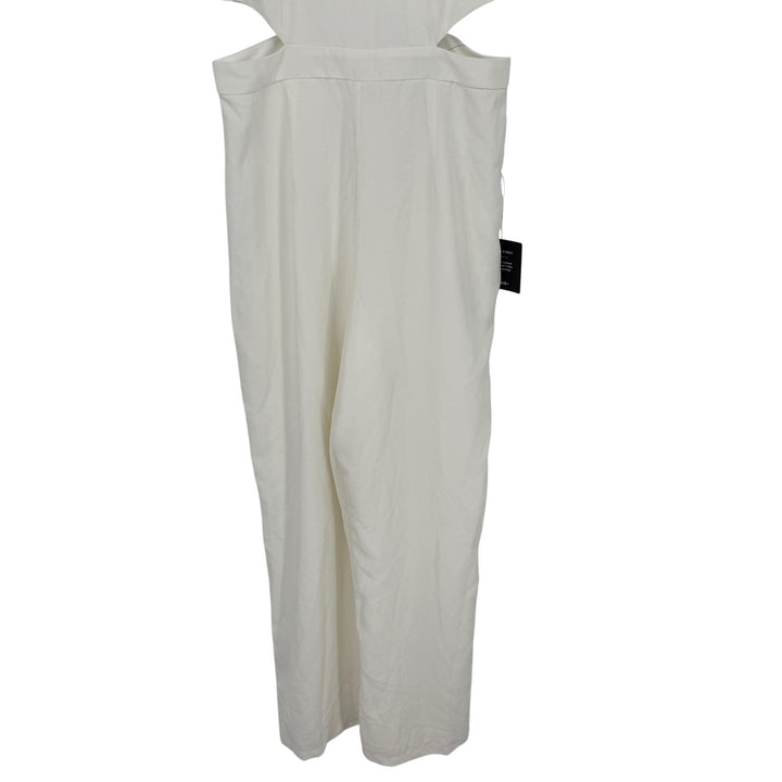 Lulus Moments To Remember White Sleeveless Wide-Leg Cutout Jumpsuit Size M