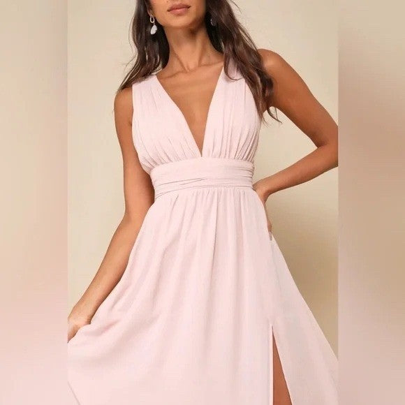 Lulus Heavenly Hues Blush Maxi Dress Size M