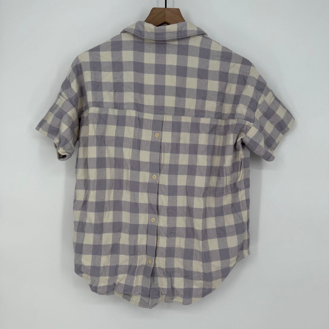Madewell Flannel Courier Button-Back Shirt in Gingham Check Size XXS