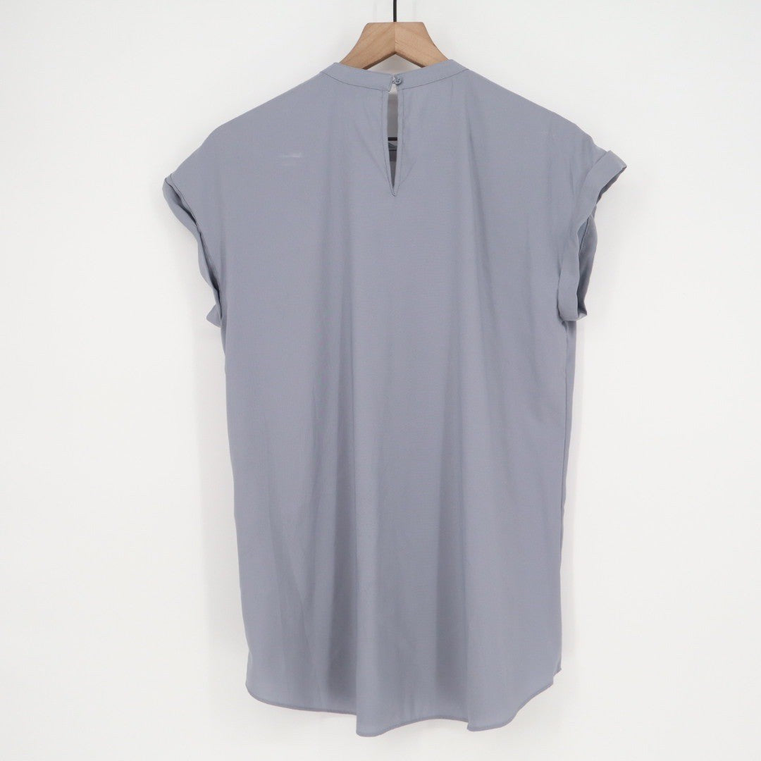 Express Gray Keyhole Neck Cap Sleeve Tunic Top Shirt Size L