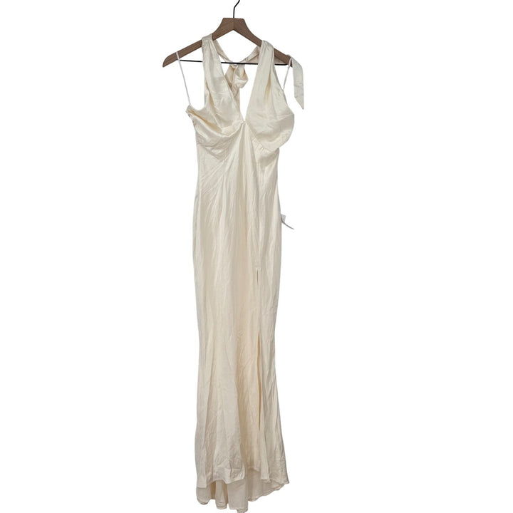 Lulus Start of Forever Ivor Satin Halter Mermaid Maxi Dress Size S