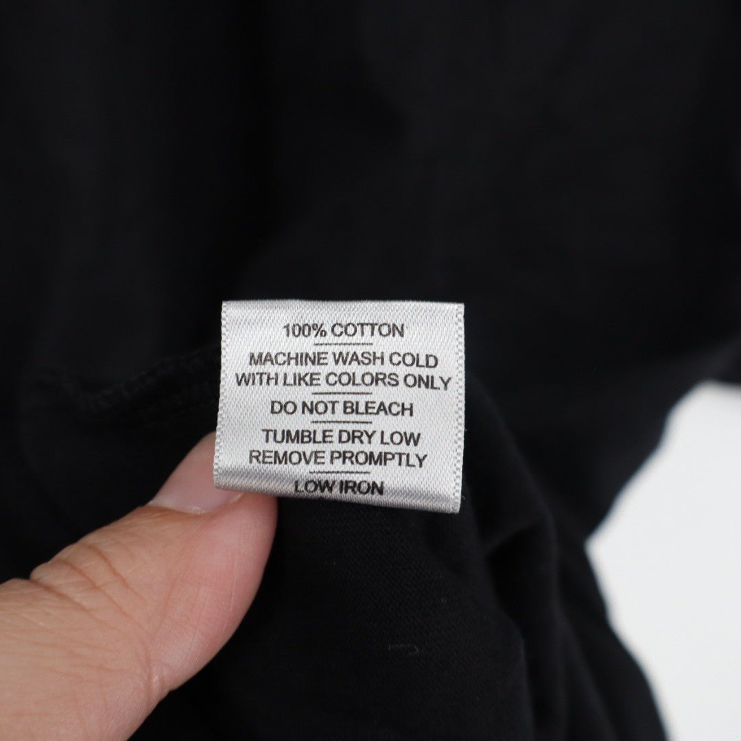 American Giant Black Long Sleeve Collared Shirt Dress Size M Made USA Cotton