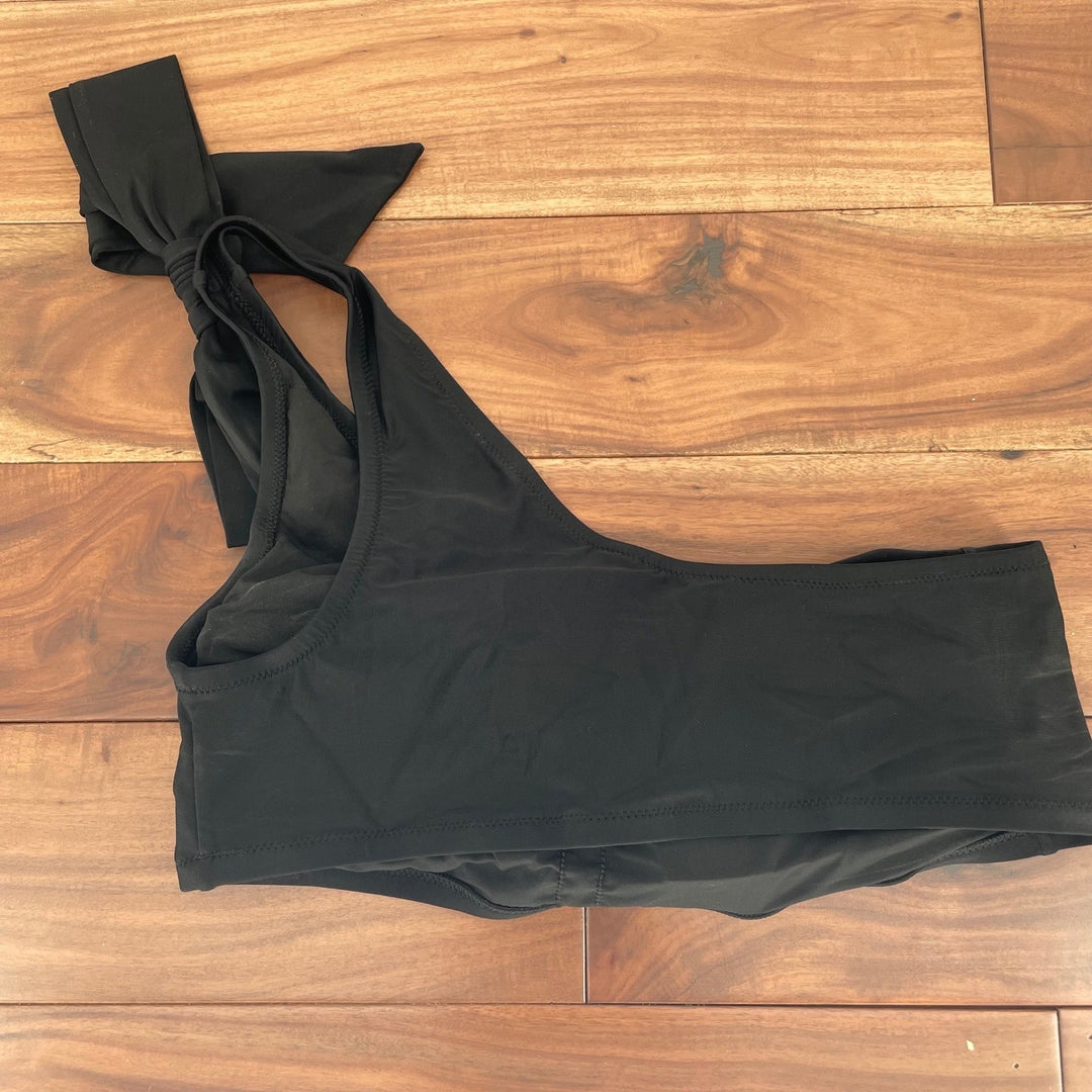 J. Crew Black One Shoulder Bikini Top Swimsuit Size L