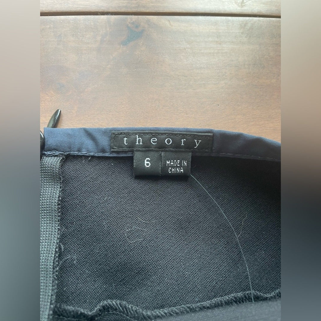 Theory Livia Navy Trim Mini Skirt Size 6