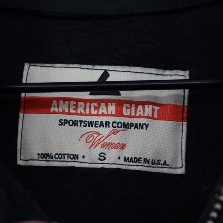 AMERICAN GIANT Black Full Zip Hoodie Sweatshirt Women's Size S Made in USA