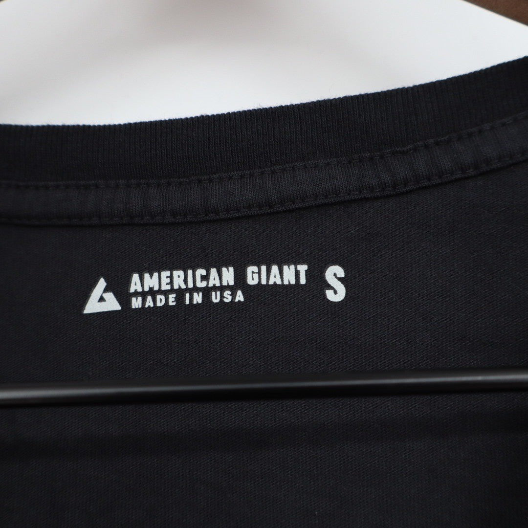 American Giant Classic V Neck T Shirt Black Made in USA Size Small