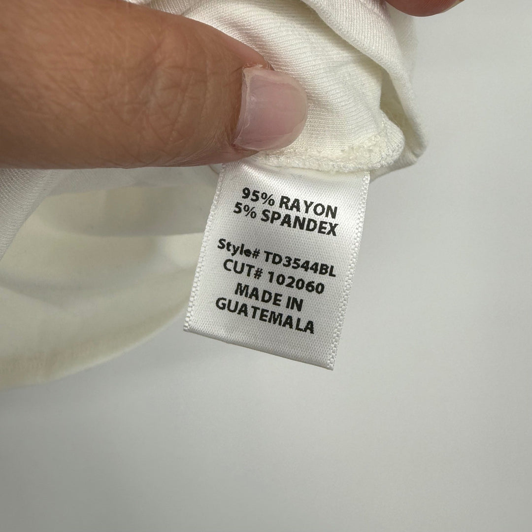 FORE Off White Twist Front Cutout Short Sleeve Crop Top Tee