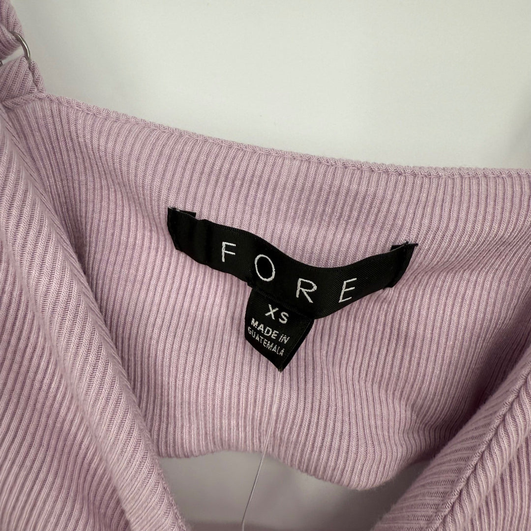 FORE Lilac Cutout Midi Dress, Ribbed Bodycon Dress, Sleeveless XS