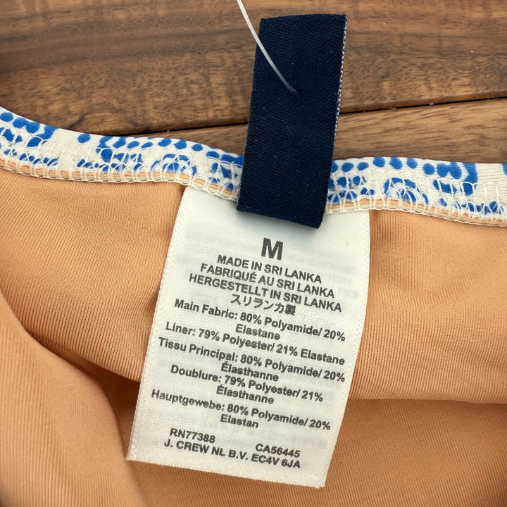 J.Crew Ruched Plunge Floral-Print Tankini Top Size M