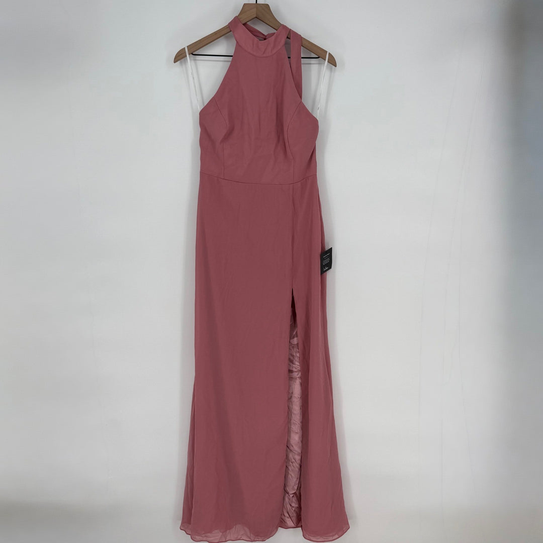 Lulus Captured Your Heart Dusty Rose Halter Maxi Dress Size M