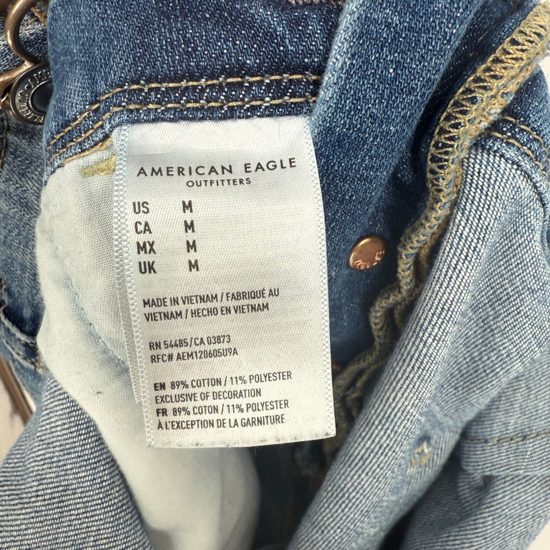 American Eagle Outfitters Tomgirl Overalls Distressed Denim Blue Size M