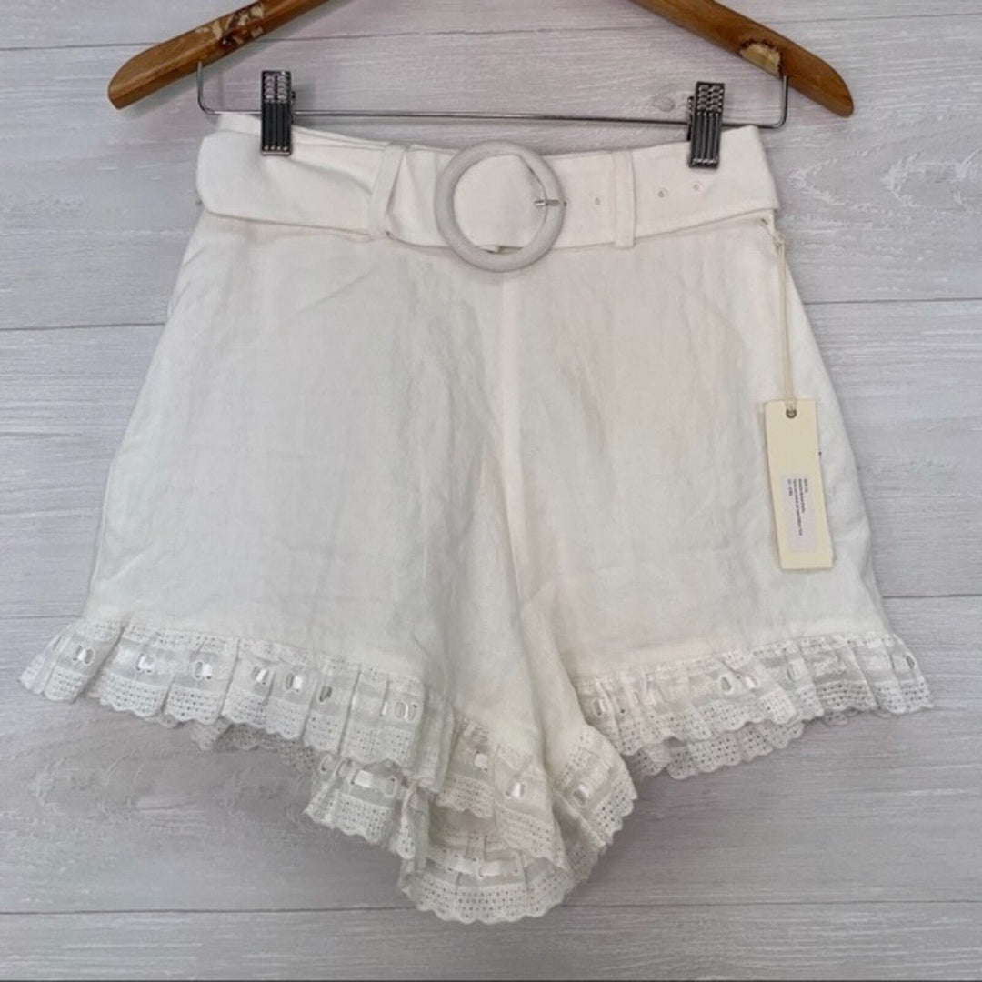 Capulet Natasha Belted Shorts White Size S
