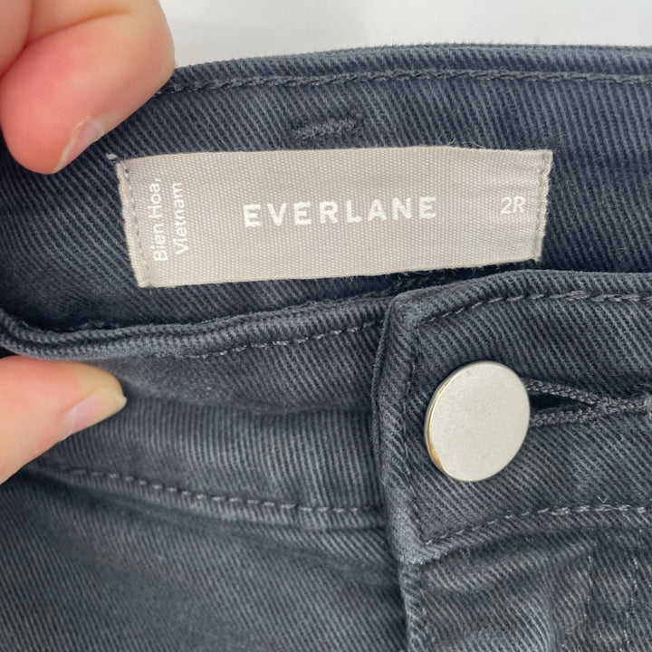 Everlane Women's Black Cotton Blend Cropped Straight Leg Pants Size 2R