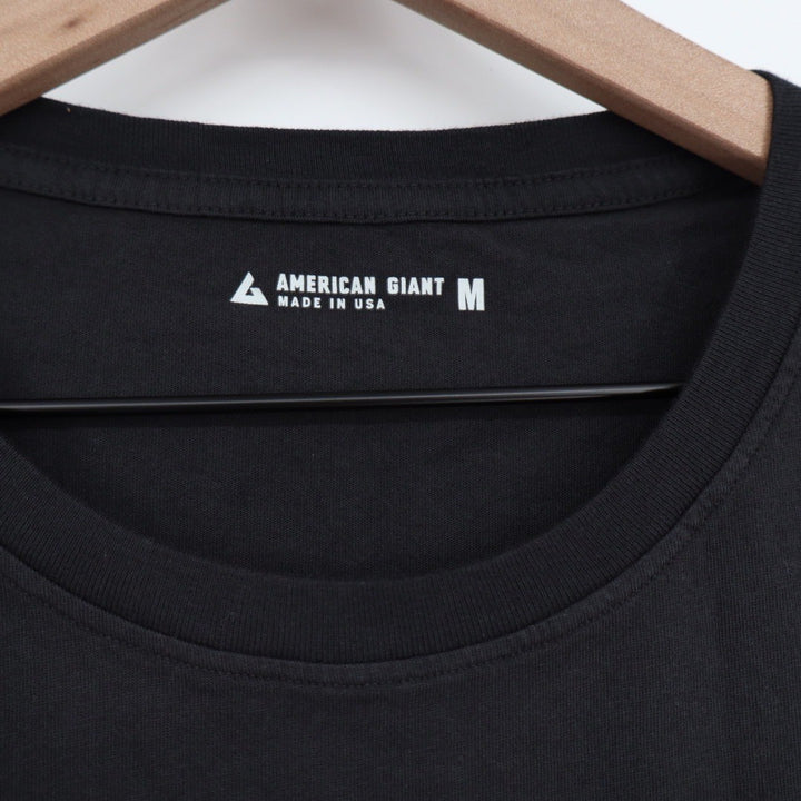 American Giant Classic Crew Neck T Shirt Black Short Sleeve Made in USA Size M