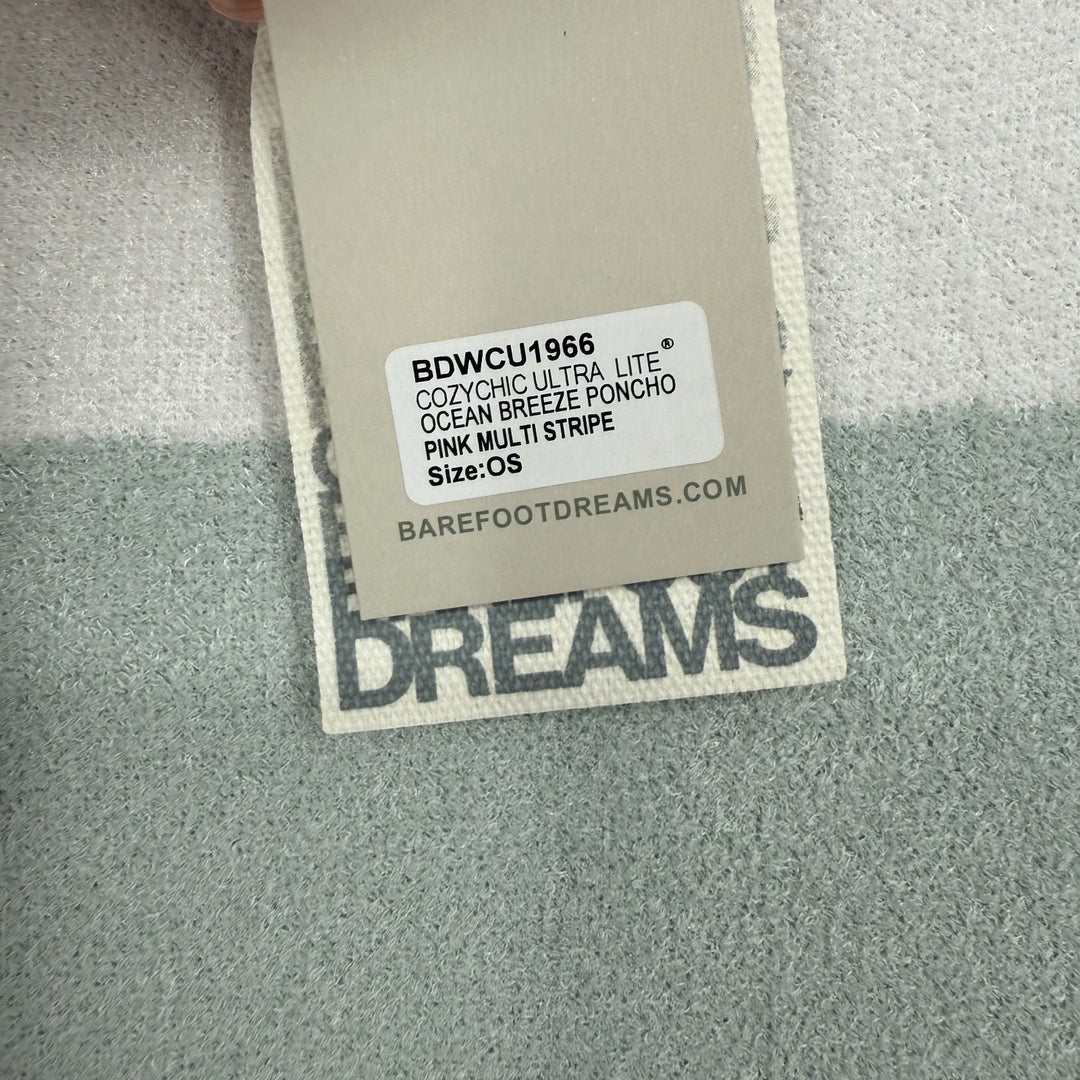 Barefoot Dreams CozyChic Ultra Lite Ocean Breeze Poncho Stripe