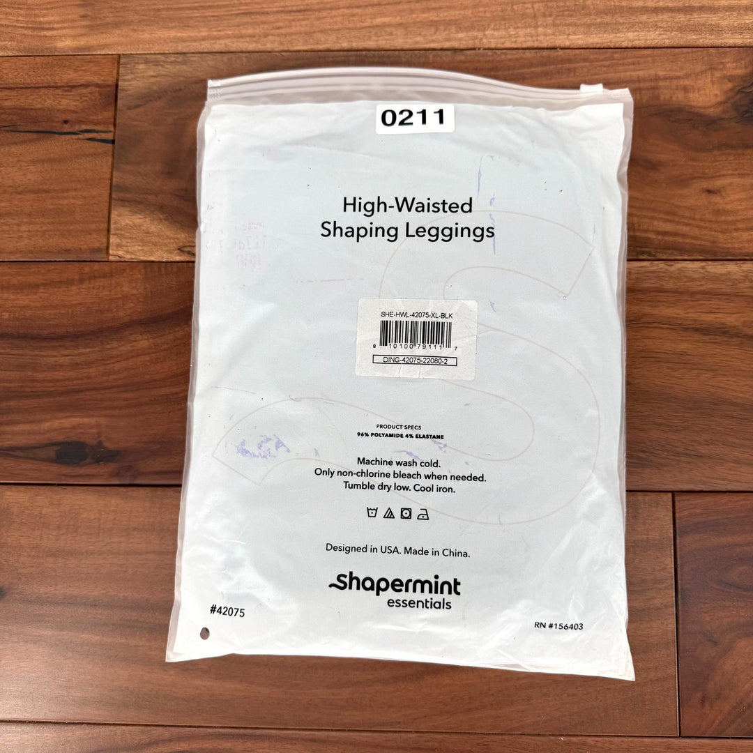 Shapermint Essentials High Waisted Shaping Ankle Leggings Womens XL Black Opaque