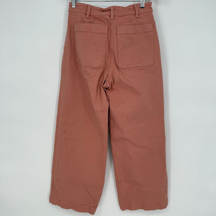 Everlane Chino Pants Womens 6 Pink Canvas Cotton Stretch Wide Leg Outdoor Boho
