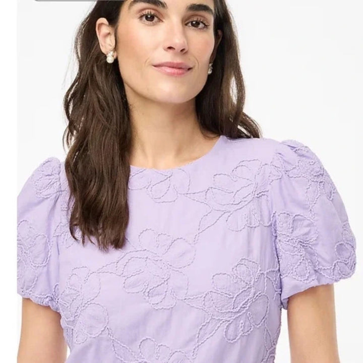 J.Crew Eyelet Puff-Sleeve Mini Dress Size 10