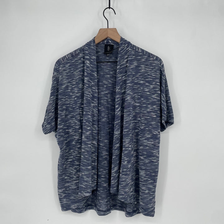 B Collection by Bobéau Blue Short Sleeve Open Front Cardigan Sweater Size S