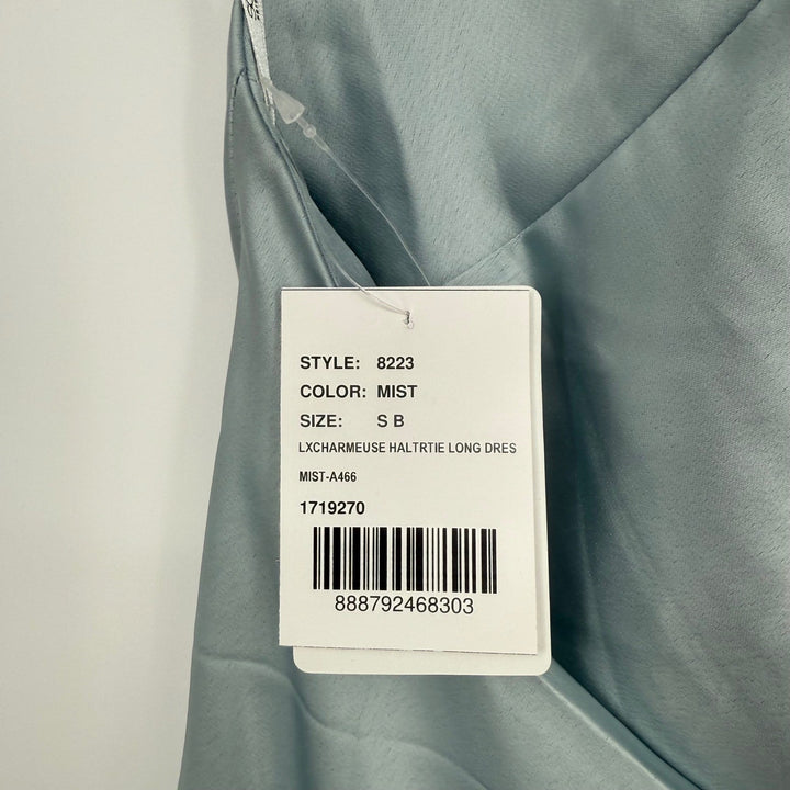 Social Scarf The High-Neck Halter Maxi Slip Dress In Mist Size S
