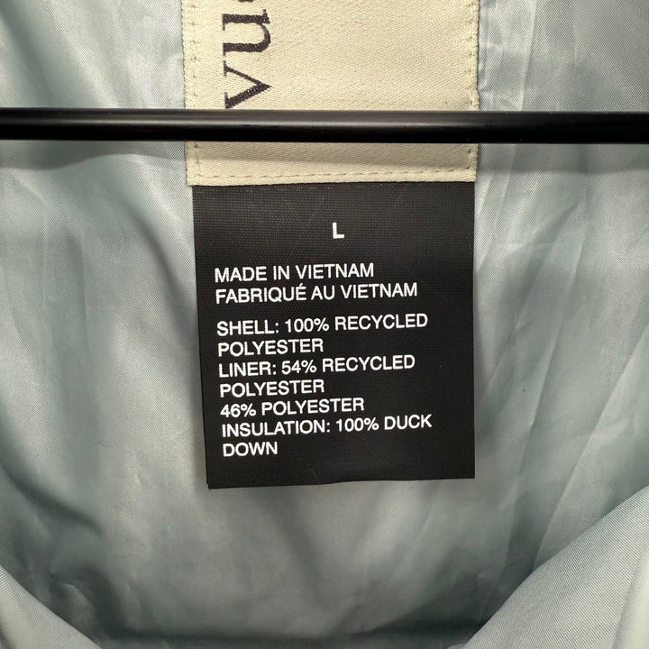 Vuori Women's Hillside Down Vest Puffer Gray Size L Full Zip Insulated