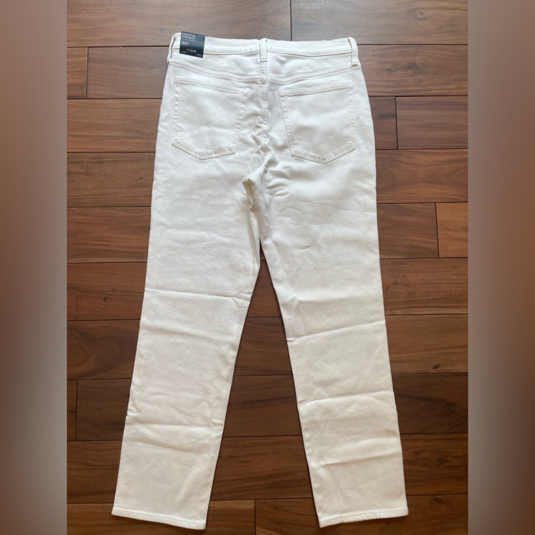 J.Crew Tall Essential Straight White Jean in All-Day Stretch Size 30T