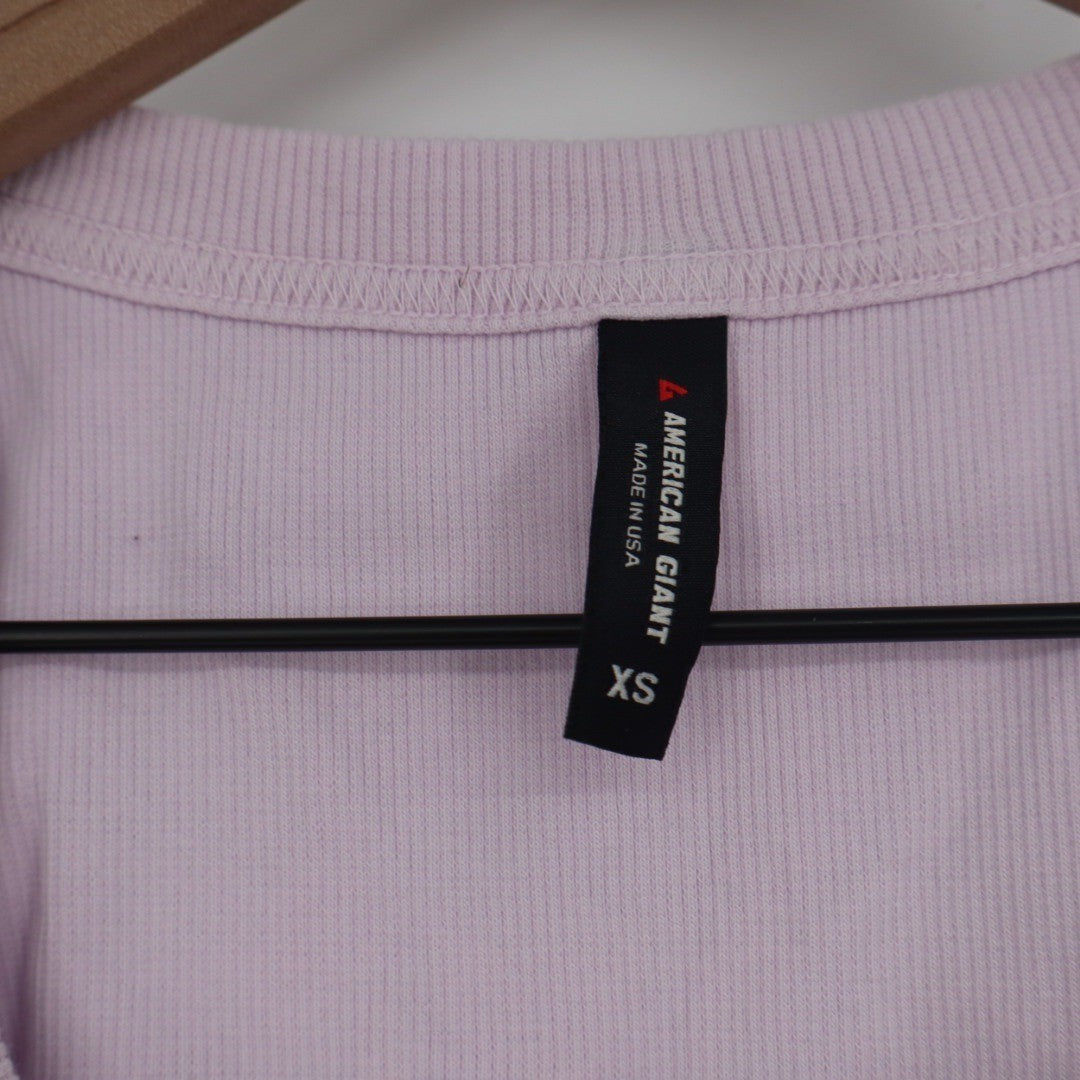 American Giant Ribbed Tank Top Lilac Purple Racerback Women's XS Made in USA
