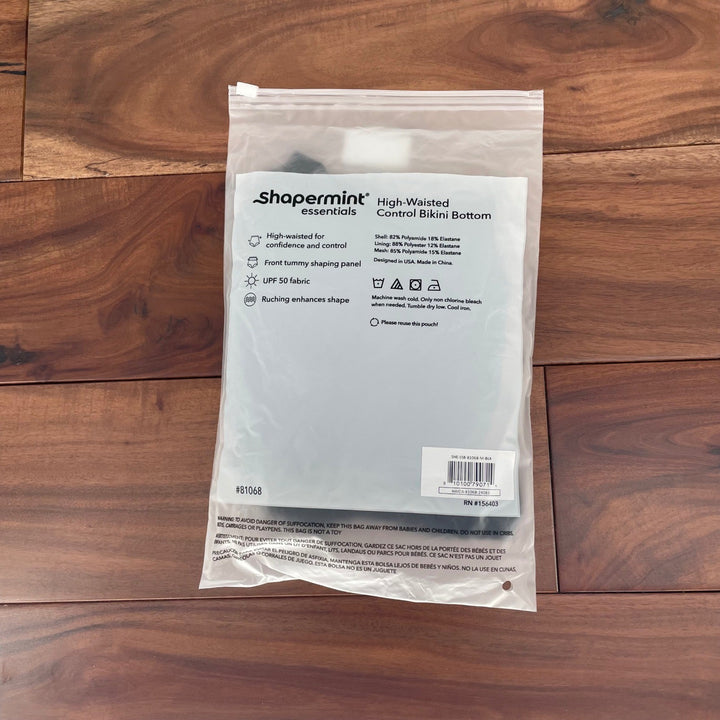 Shapermint Essentials High Waisted Control Bikini Bottom Black