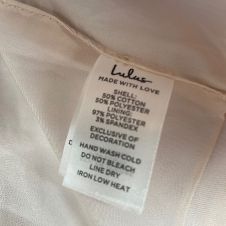 Lulus Elfreda Blue And Cream Crochet Knit Patchwork Tie-Front Size XS