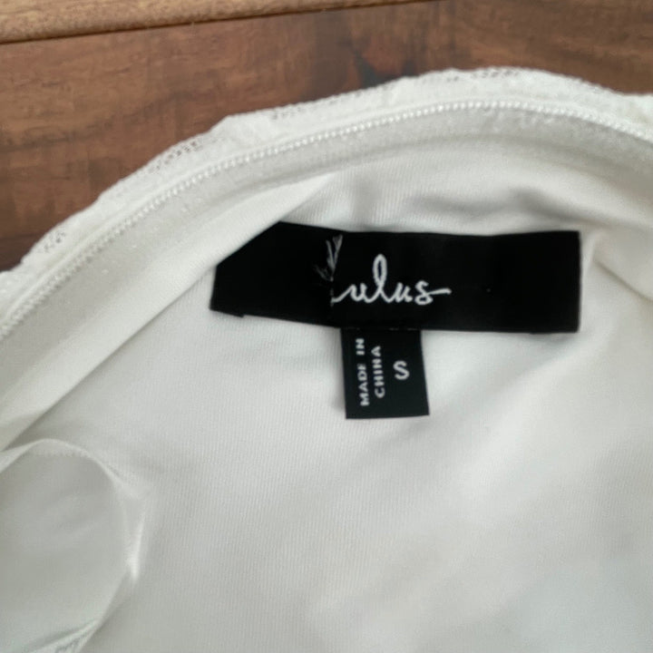 Lulus White Lace Sweetheart Neck Strapless Bodysuit Thong S