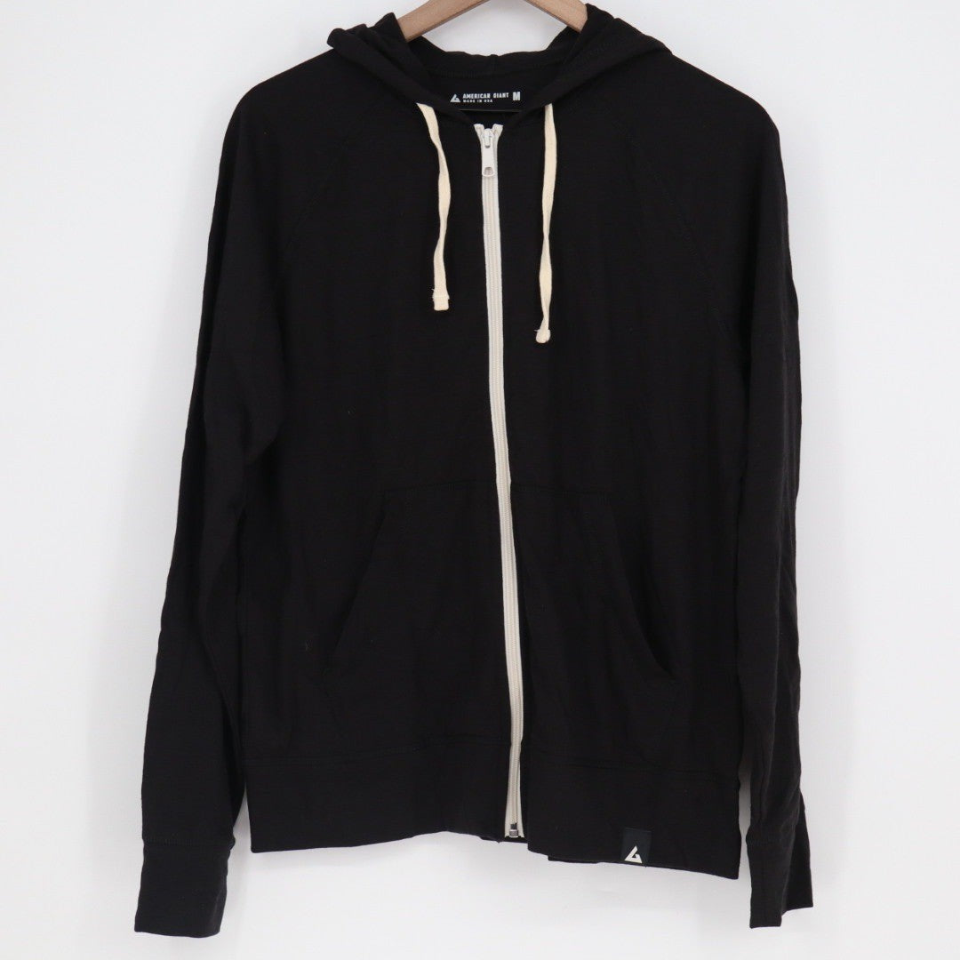 American Giant Womens Black Full Zip Hoodie Sweatshirt Size M Made in USA