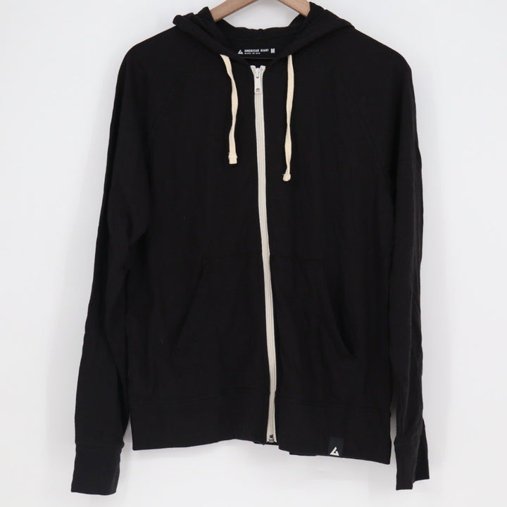 American Giant Womens Black Full Zip Hoodie Sweatshirt Size M Made in USA