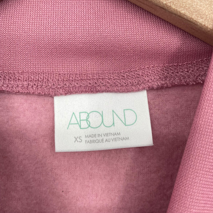 Abound Mock Neck Cropped Fleece Sweatshirt Dusty Rose Pink XS